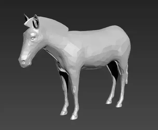 Zebra horse in low polygons
