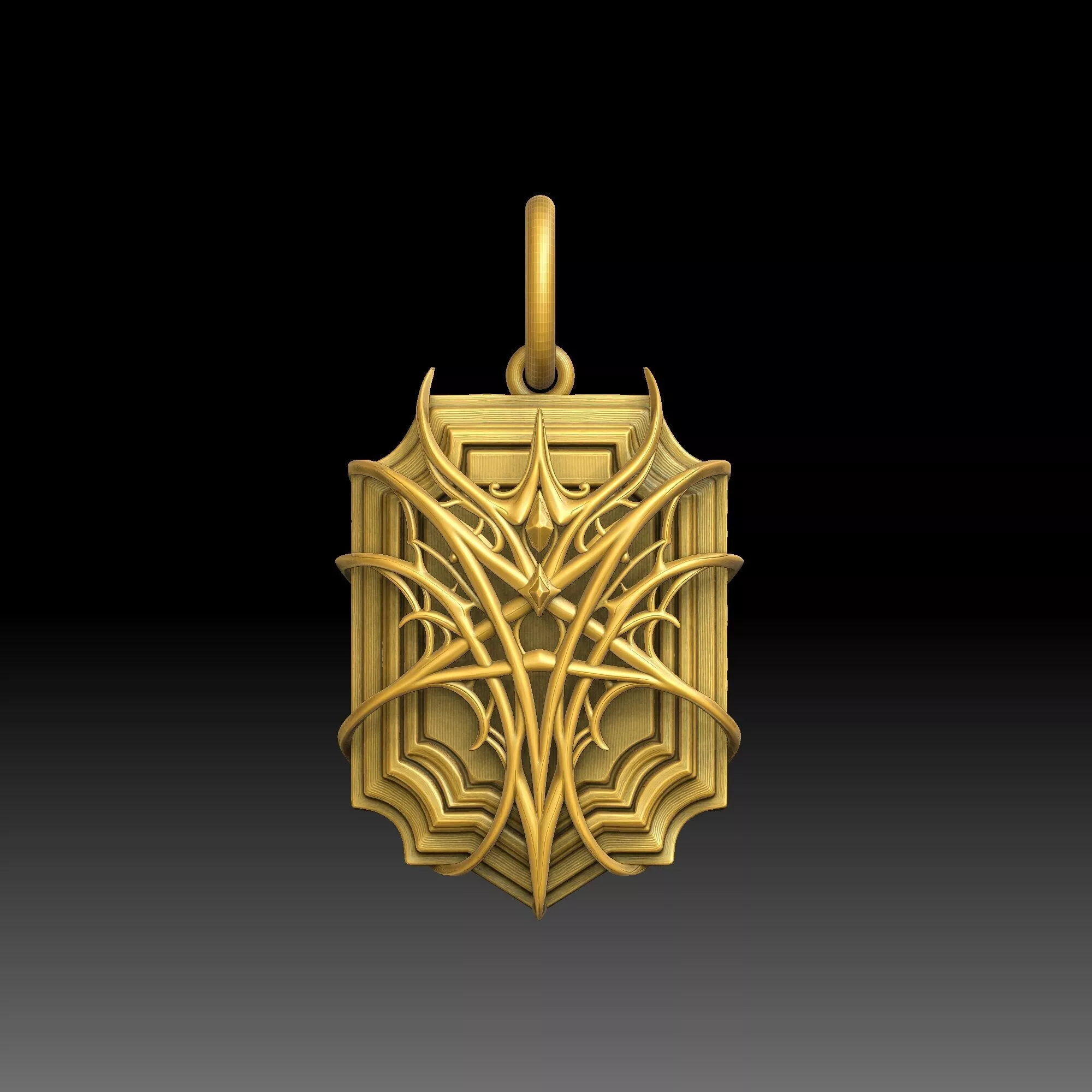 Modern Dark Medallions- one inch pendant 3D print model