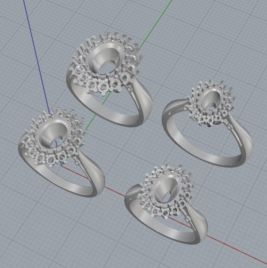 Princess Diana and Kate Middleton Rings FOUR varieties 3D print model_14