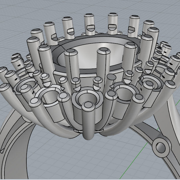Princess Diana and Kate Middleton Rings FOUR varieties 3D print model_13