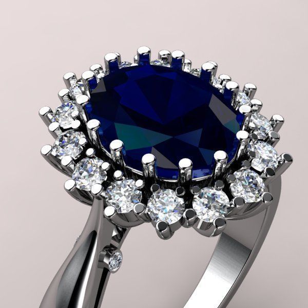 Princess Diana and Kate Middleton Rings FOUR varieties 3D print model_3