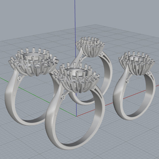 Princess Diana and Kate Middleton Rings FOUR varieties 3D print model_15