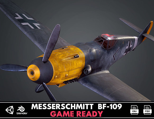 Messerschmitt  BF-109 Low-poly 3D model
