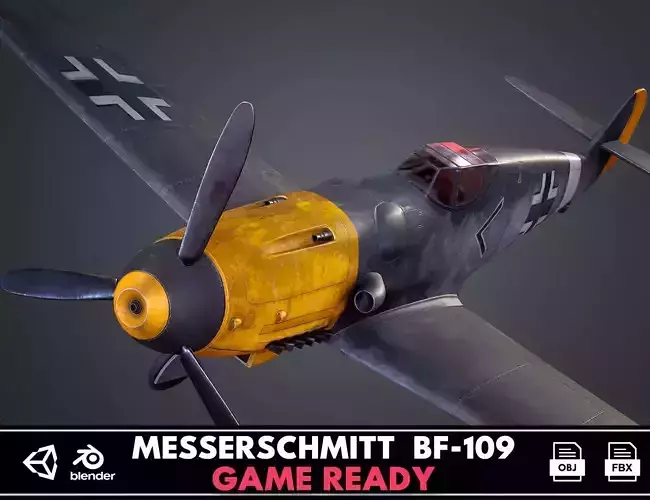 Messerschmitt  BF-109 Low-poly 3D model