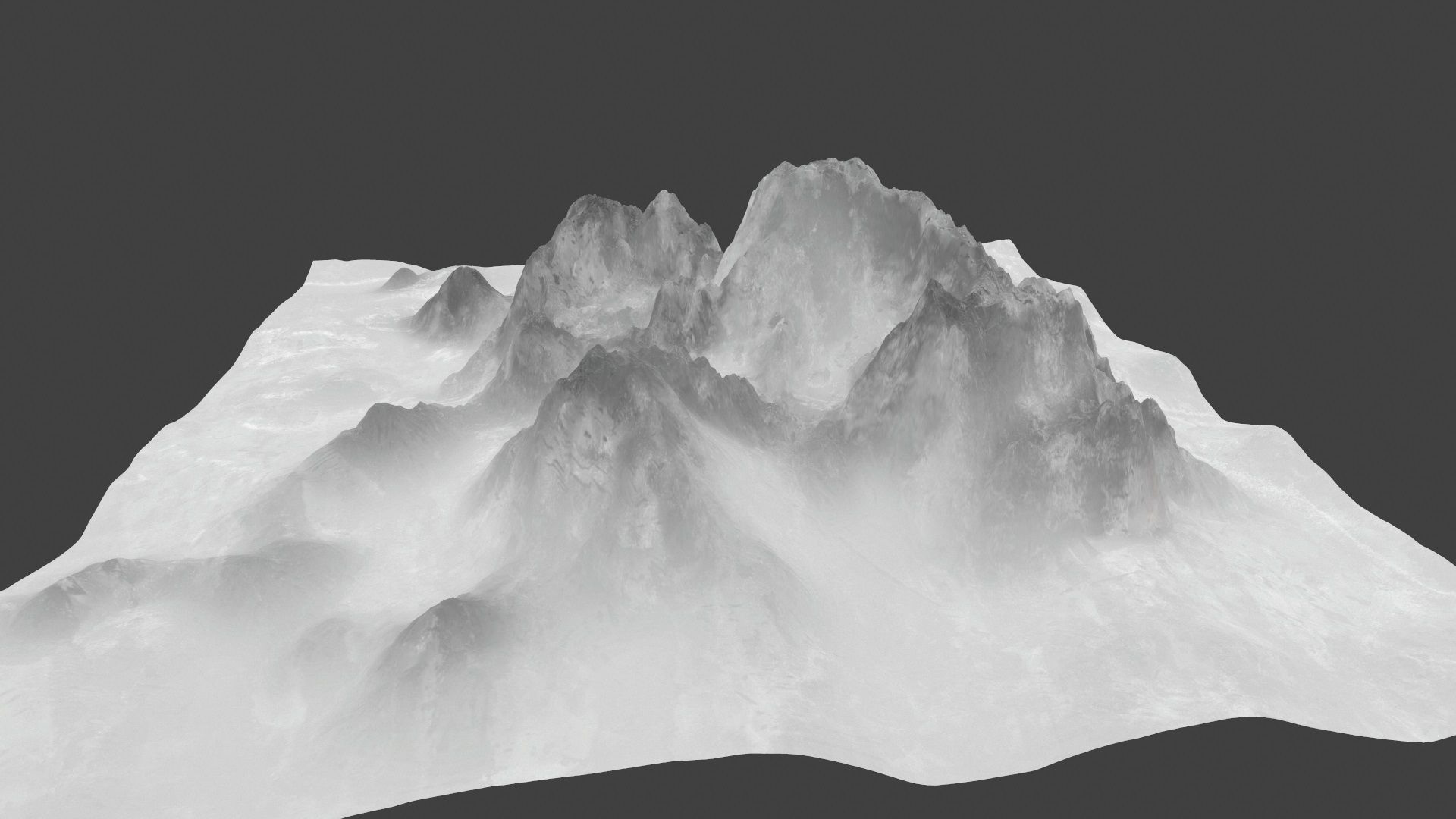 iceberg mountain terrain Low-poly 3D model_11