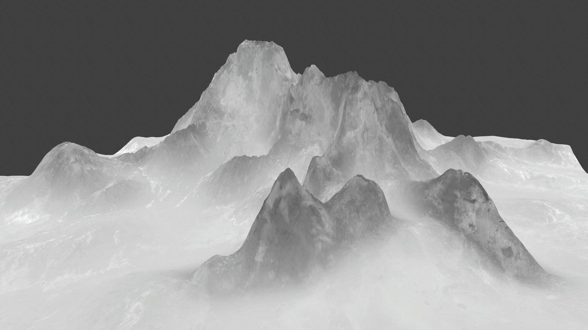 iceberg mountain terrain Low-poly 3D model_1