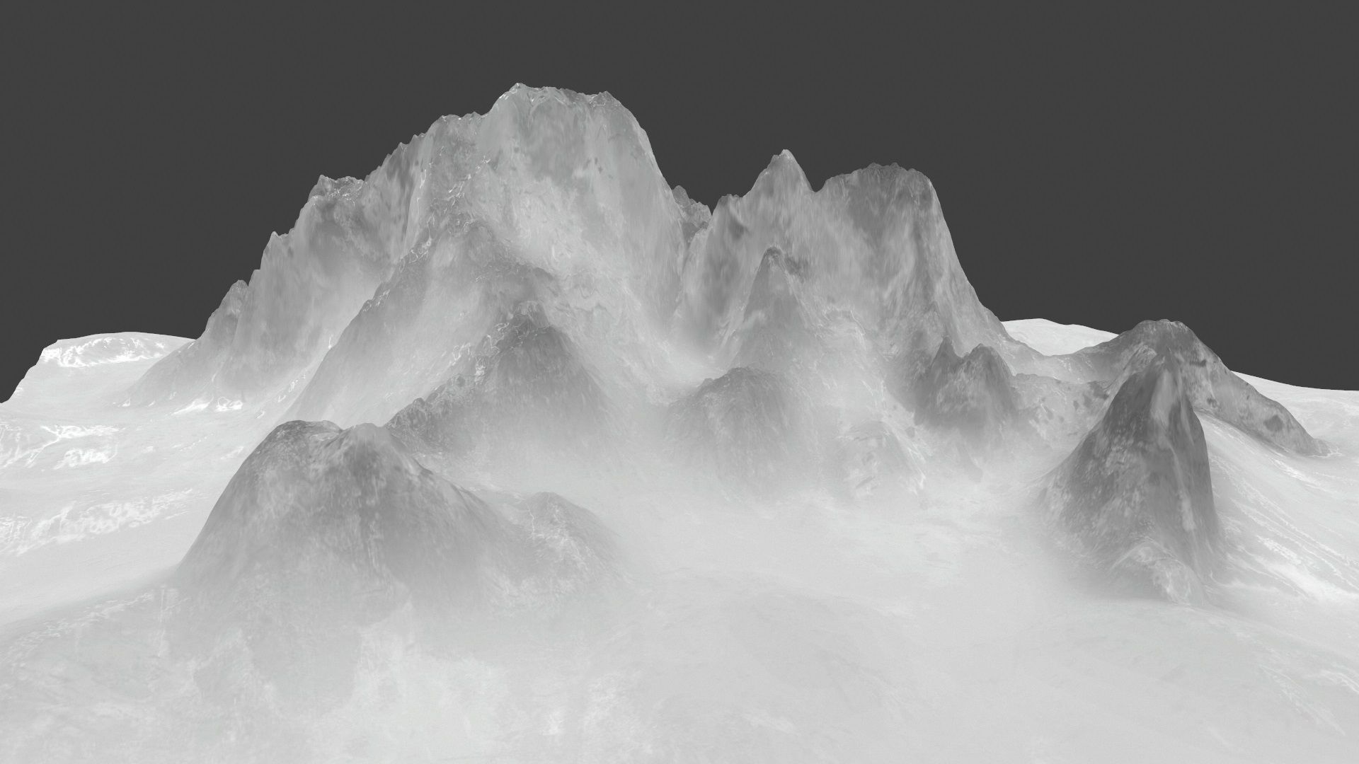 iceberg mountain terrain Low-poly 3D model_2