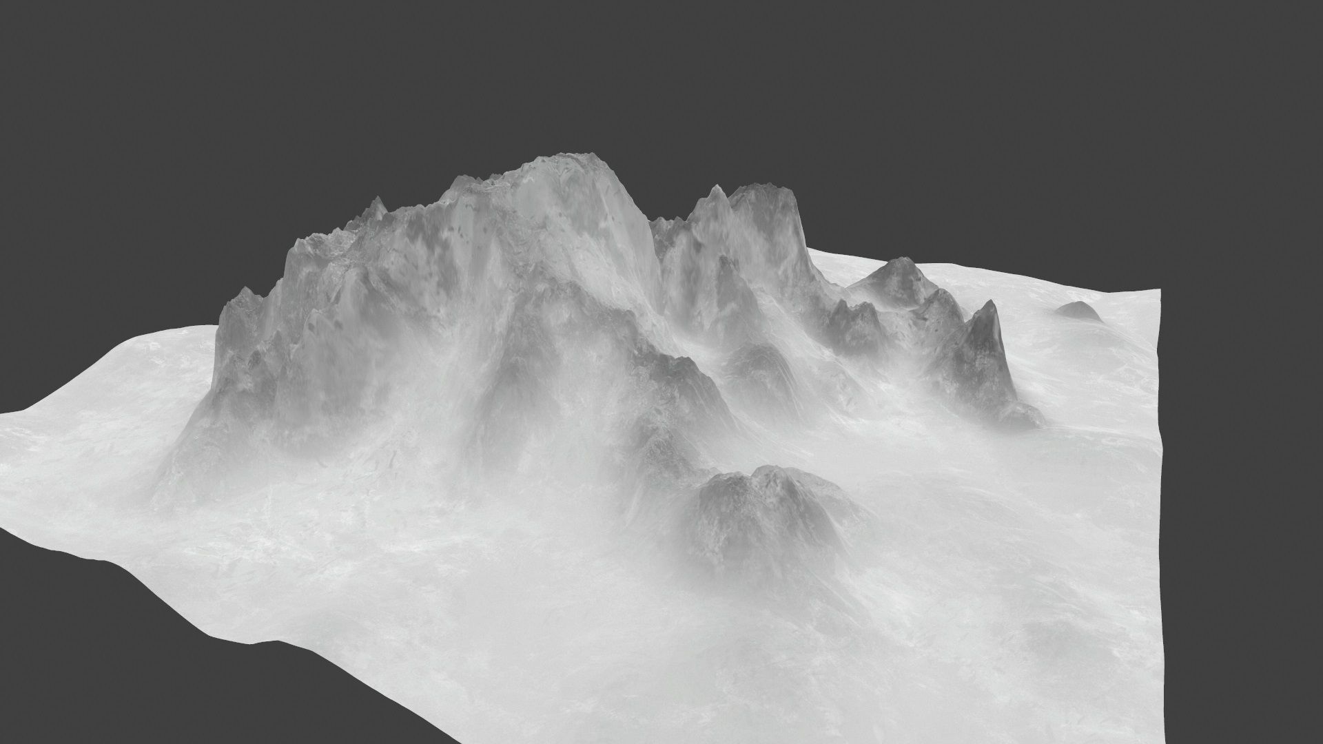 iceberg mountain terrain Low-poly 3D model_9