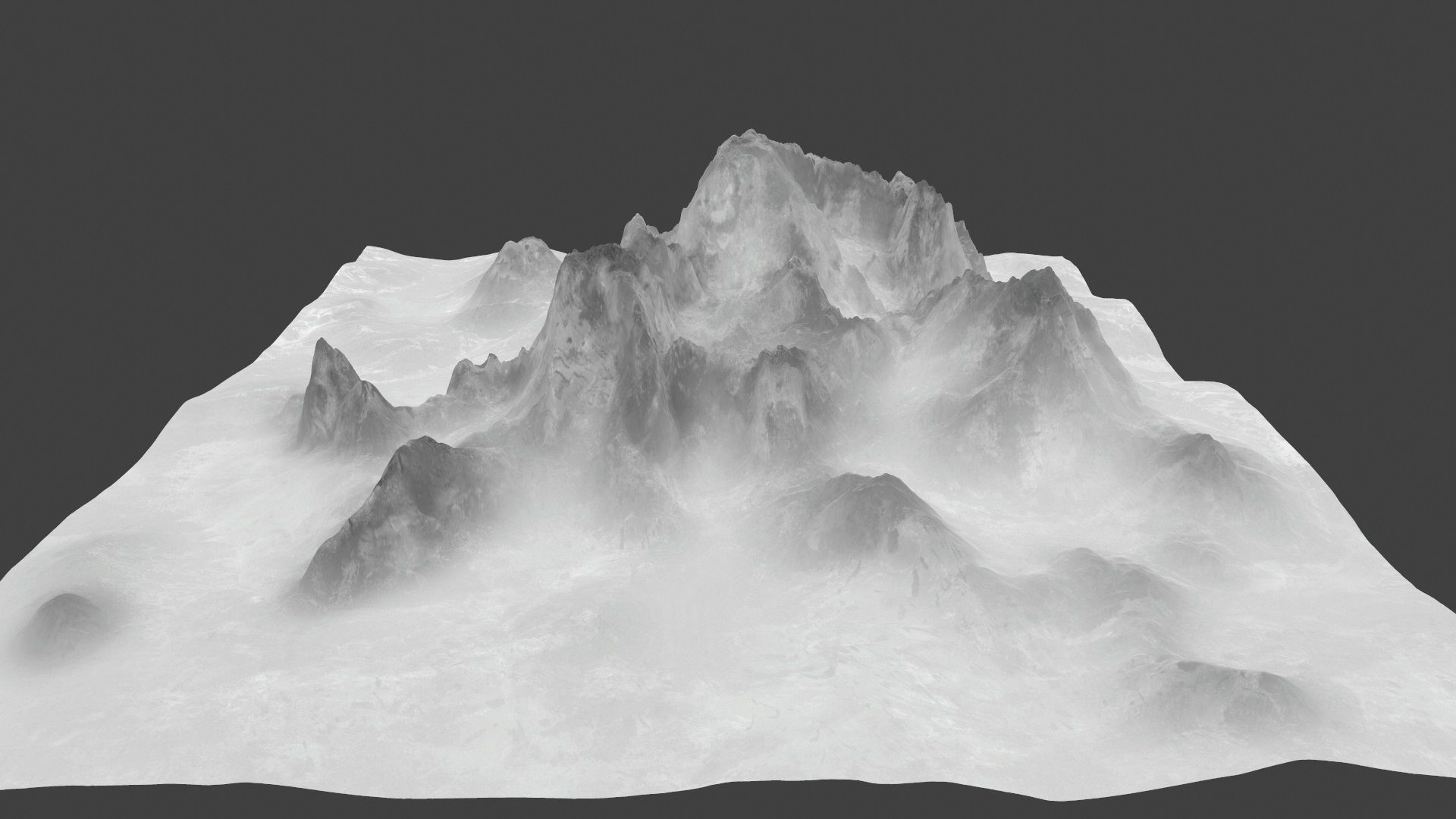 iceberg mountain terrain Low-poly 3D model_4