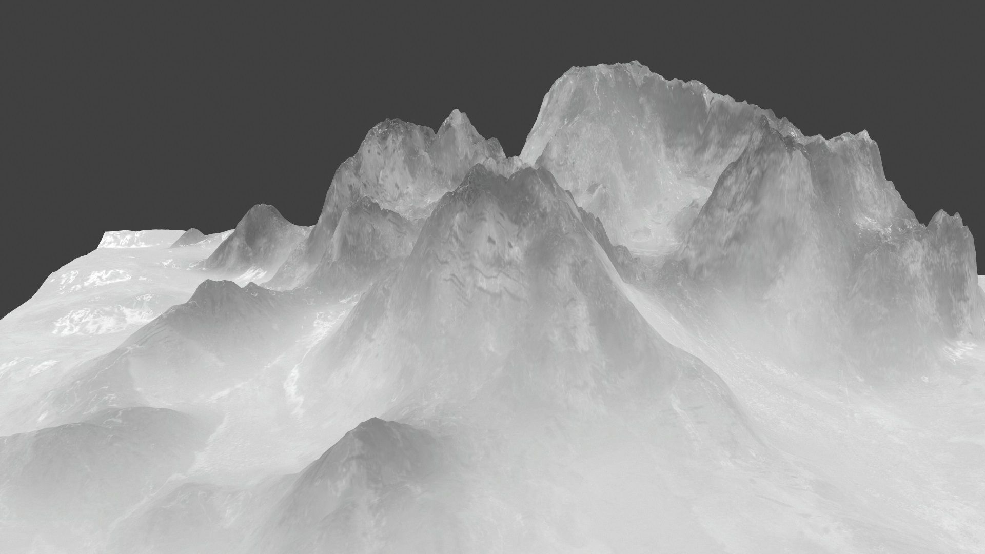 iceberg mountain terrain Low-poly 3D model_5