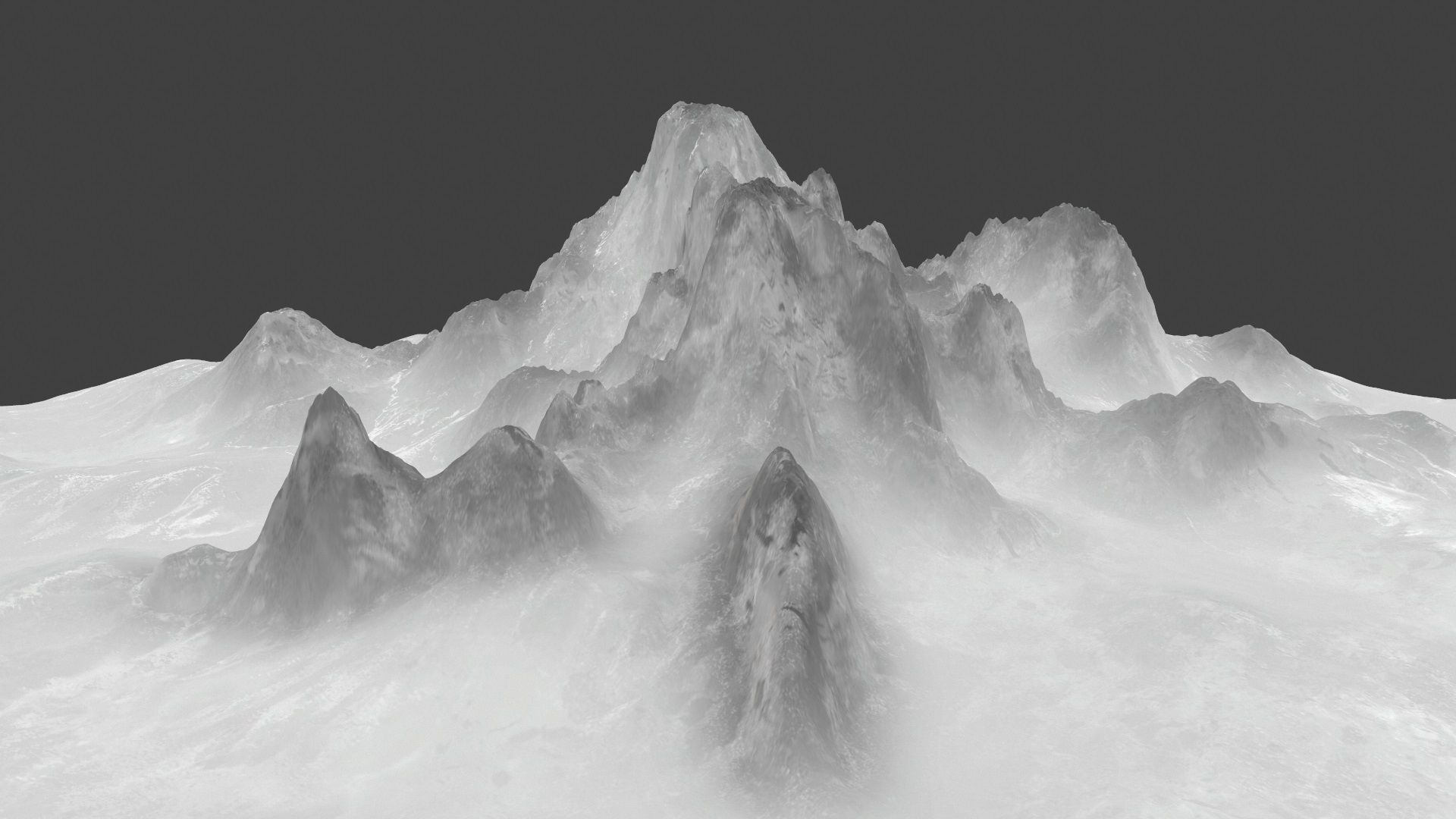 iceberg mountain terrain Low-poly 3D model_3