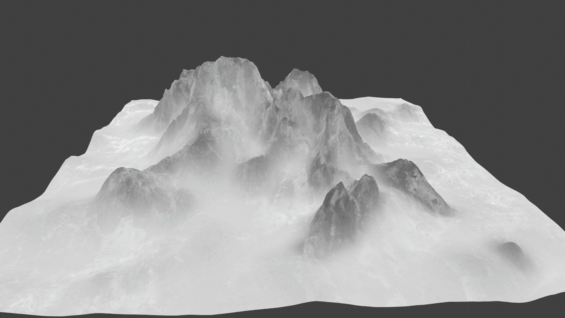 iceberg mountain terrain Low-poly 3D model_7