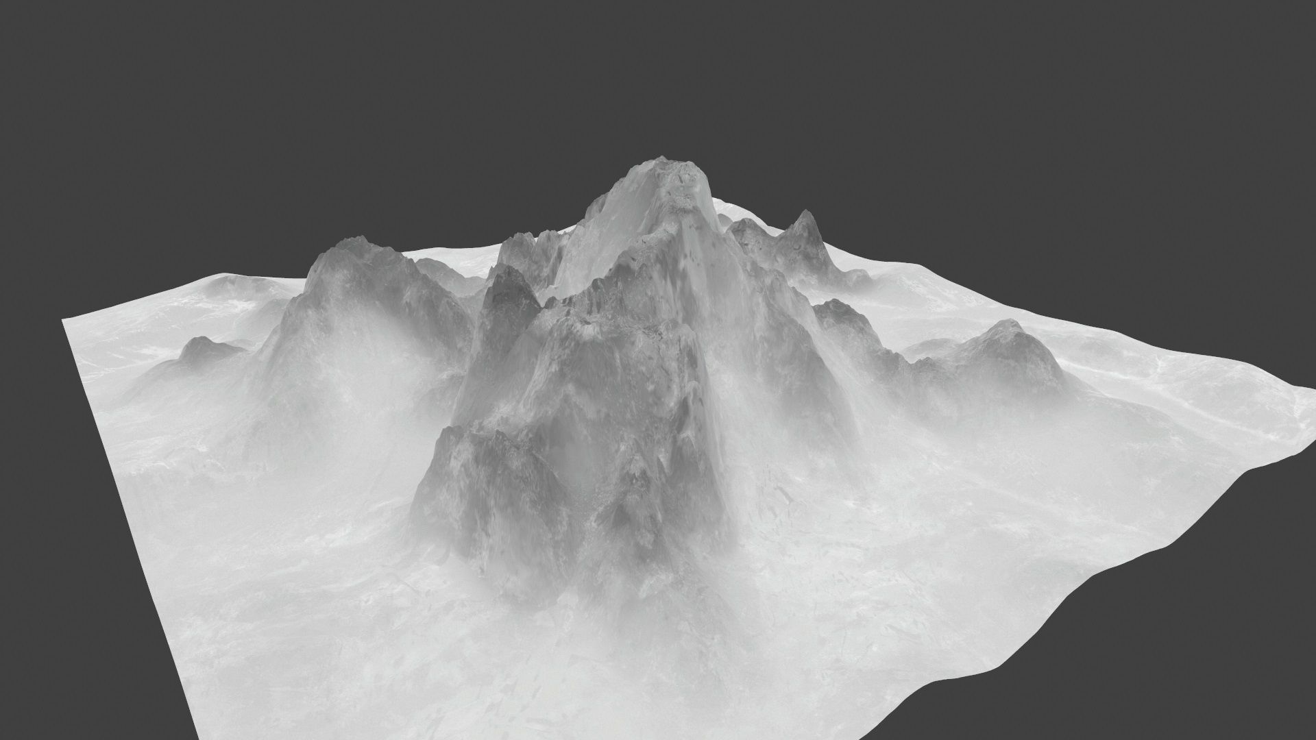 iceberg mountain terrain Low-poly 3D model_6