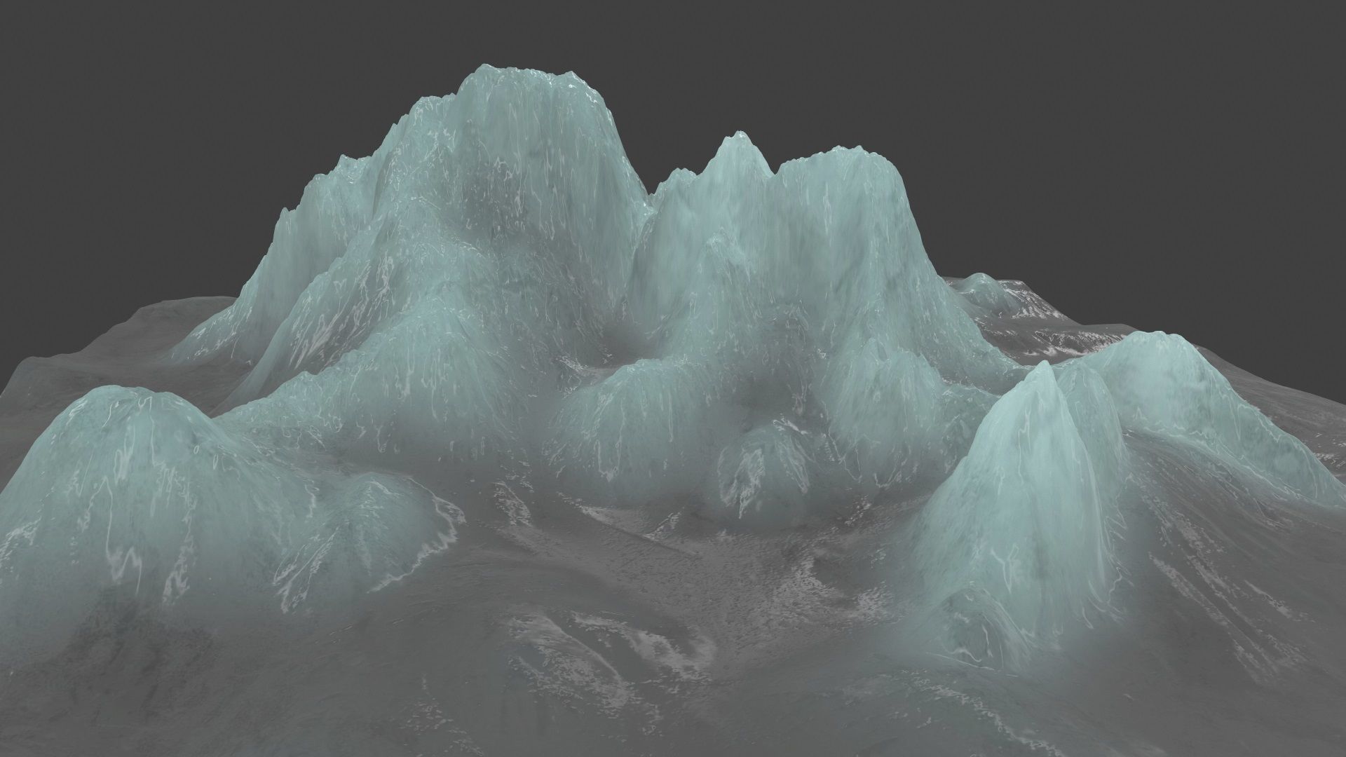 iceberg ice mountain Low-poly 3D model_3