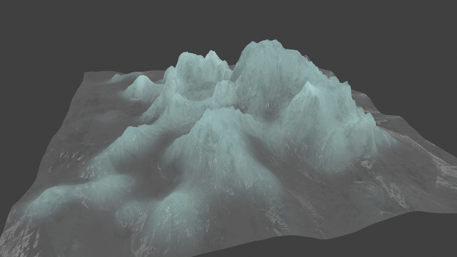 iceberg ice mountain Low-poly 3D model_7