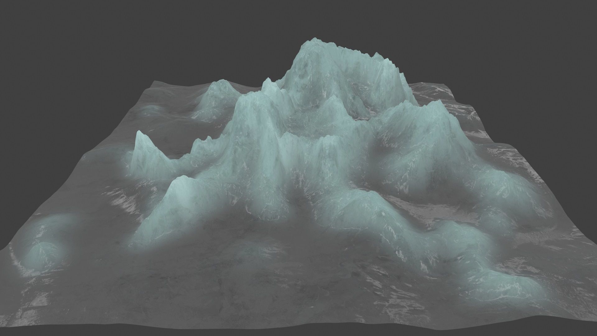 iceberg ice mountain Low-poly 3D model_4