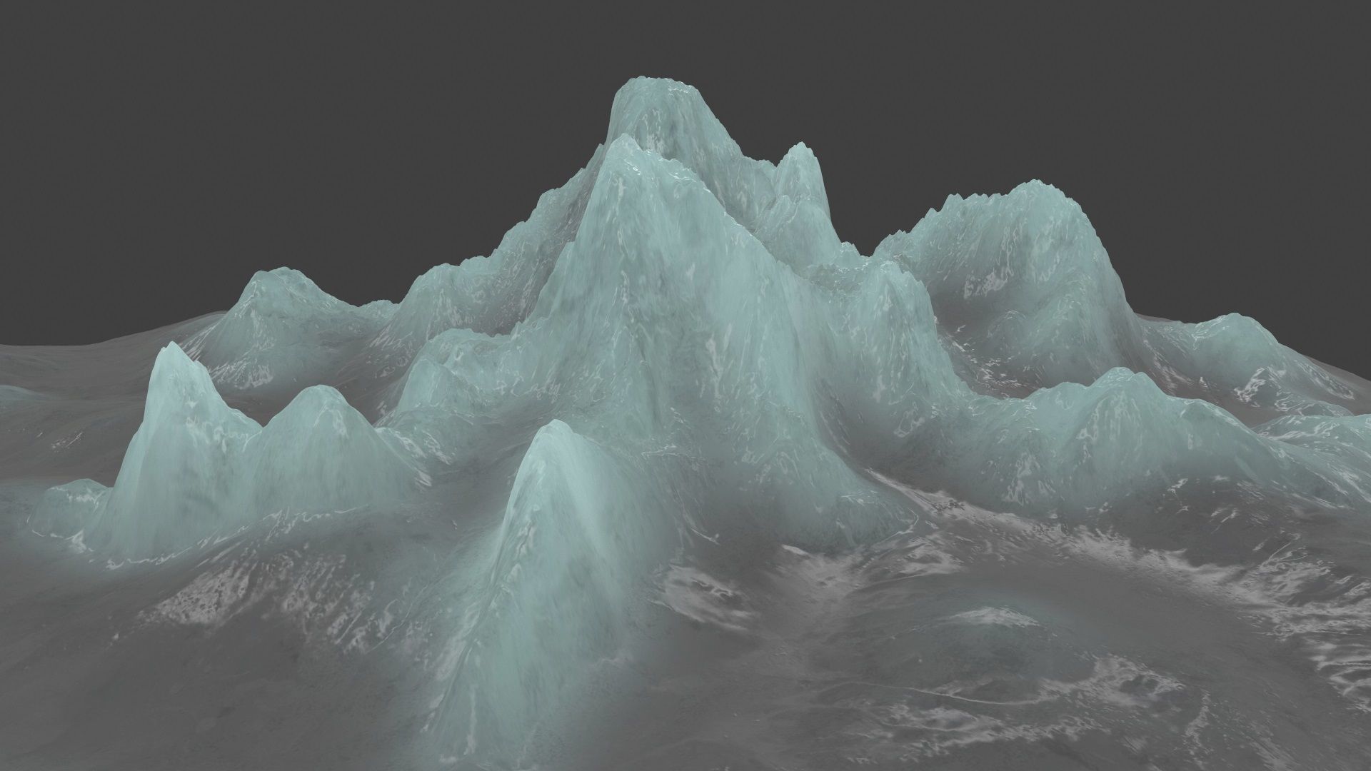 iceberg ice mountain Low-poly 3D model_1