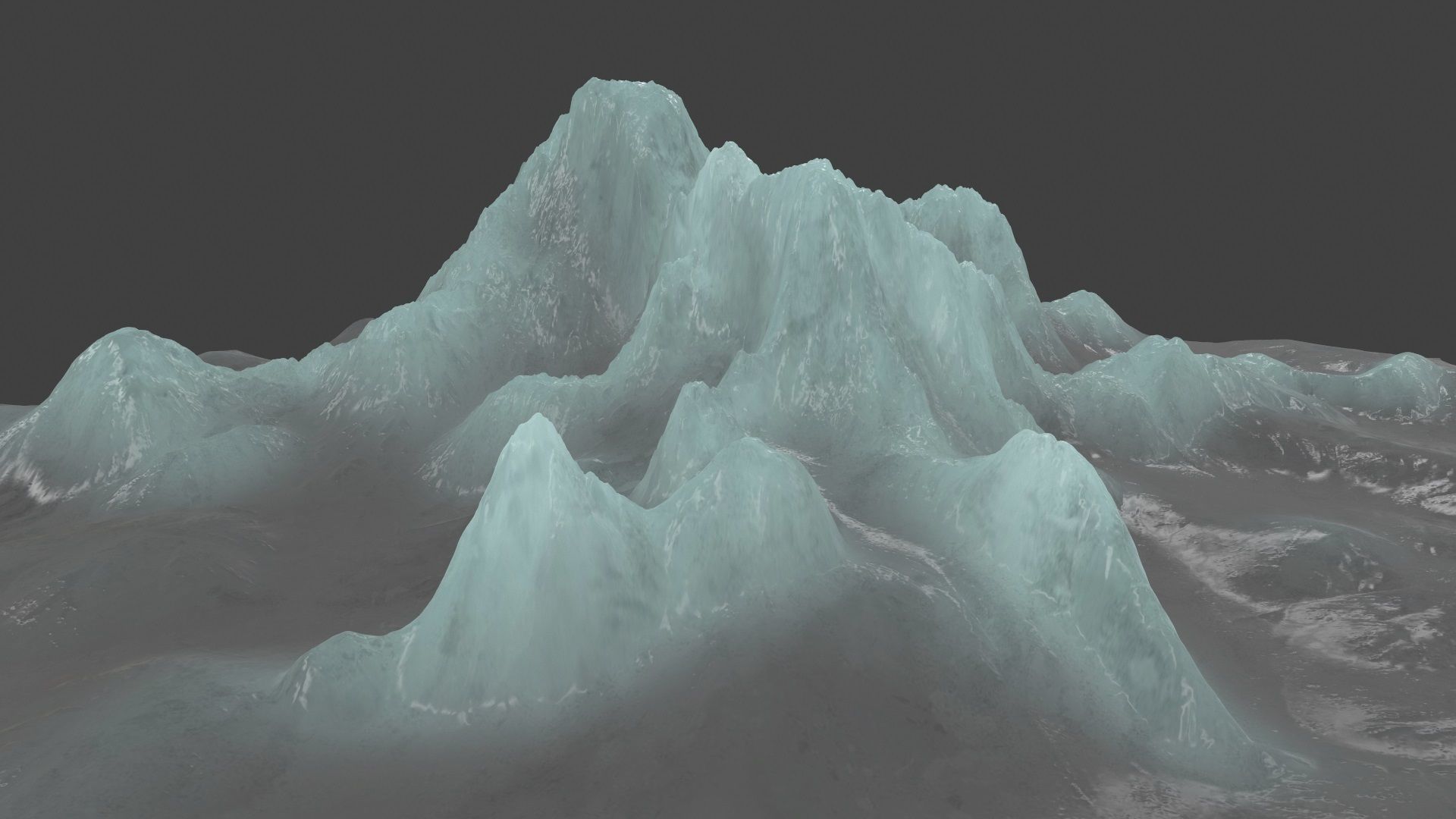 iceberg ice mountain Low-poly 3D model_2