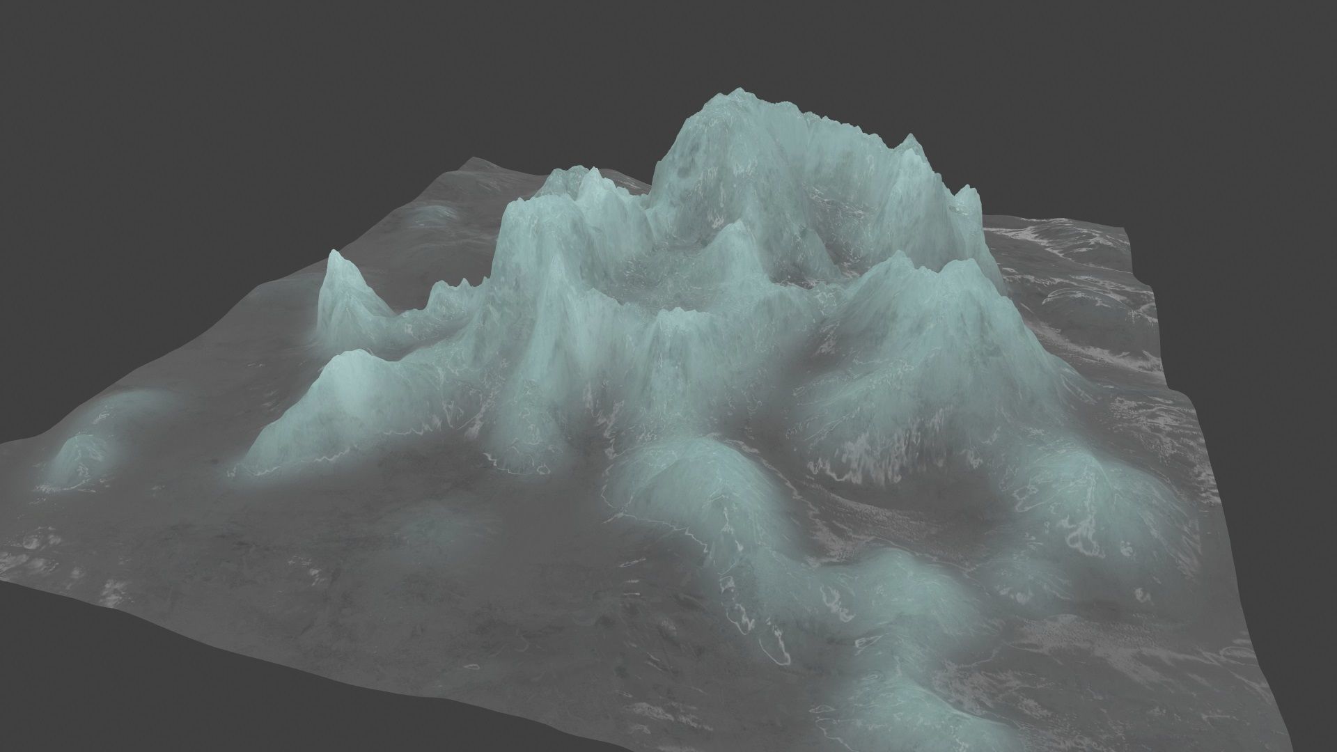 iceberg ice mountain Low-poly 3D model_6