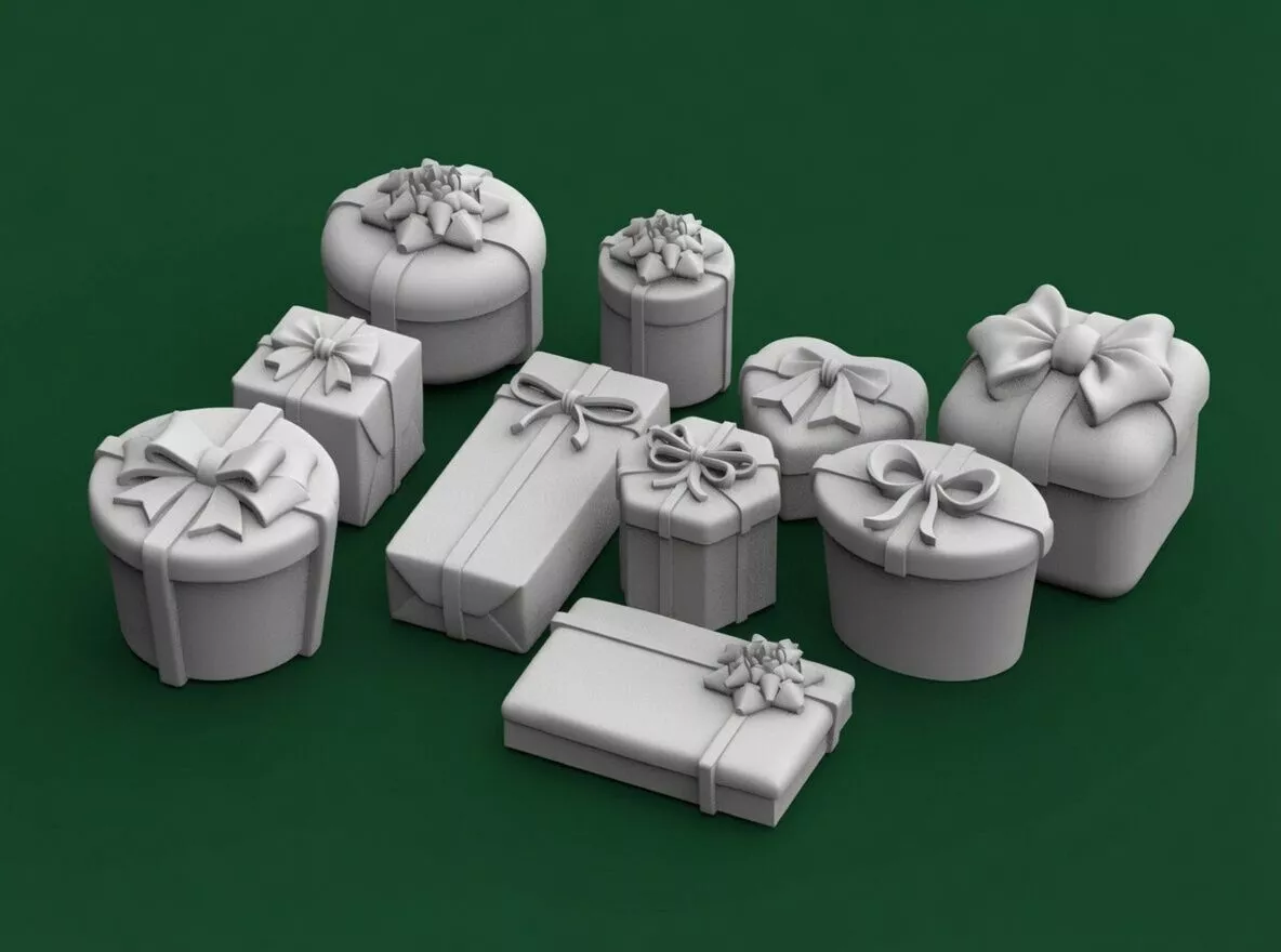 Gift Boxes Set 3D Print STL Models 3D print model