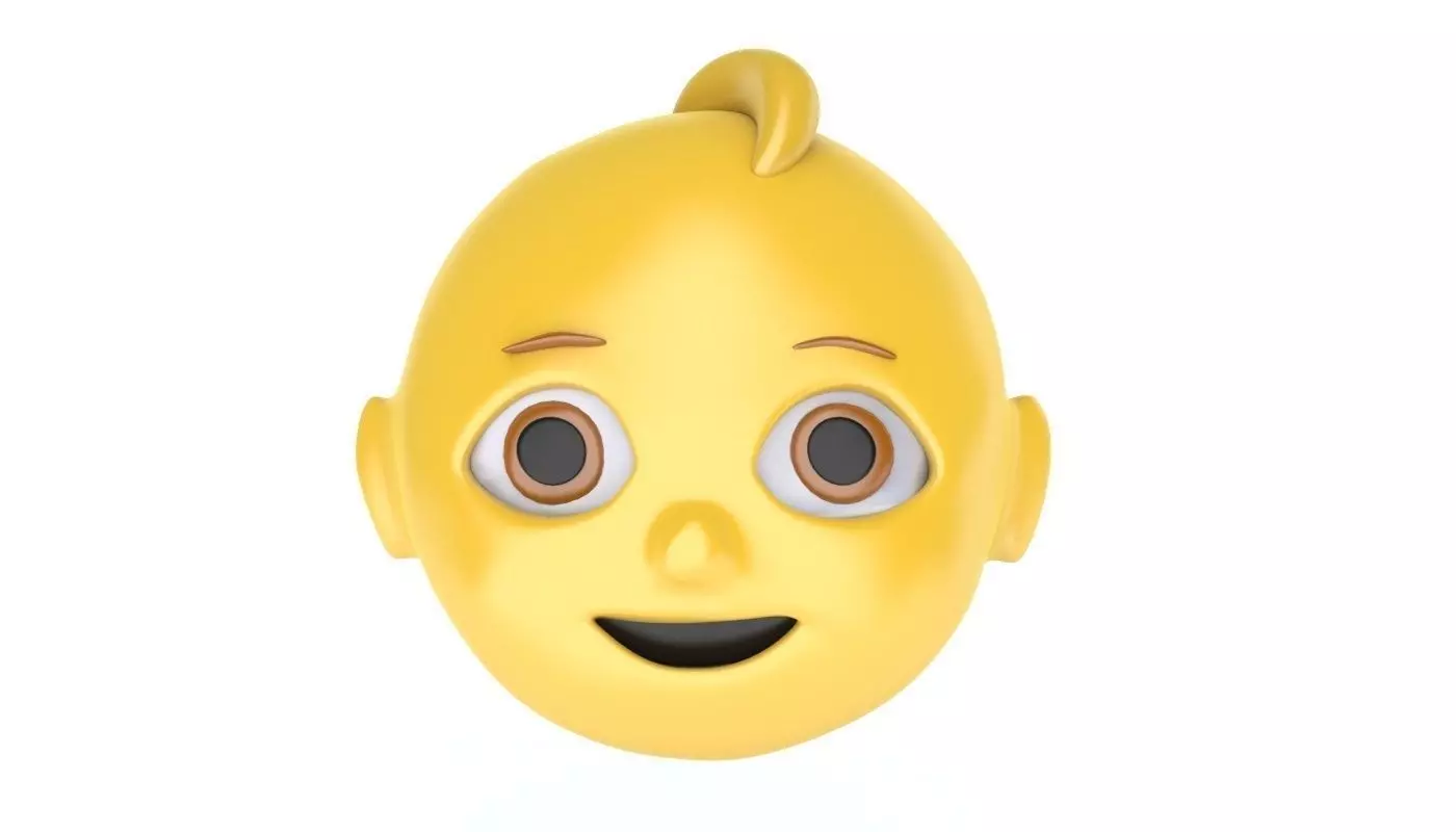 baby face emoji Low-poly 3D model