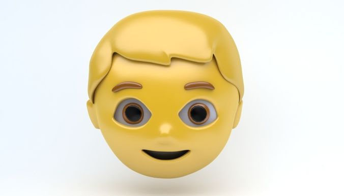 Boy face emoji Low-poly 3D model