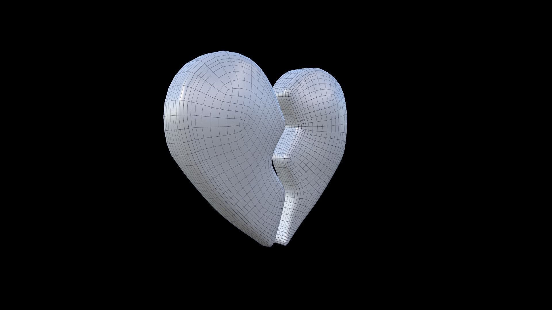 heart Broken Low-poly 3D model_1