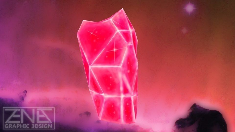 Game-Ready Red Monolith Crystal Rock Low-poly 3D model_5