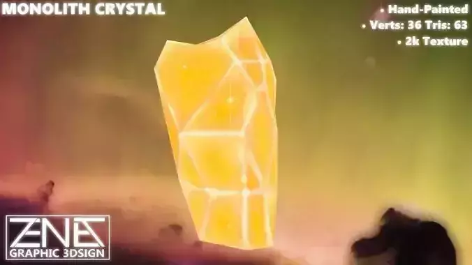 Game-Ready Orange-Yellow Monolith Crystal