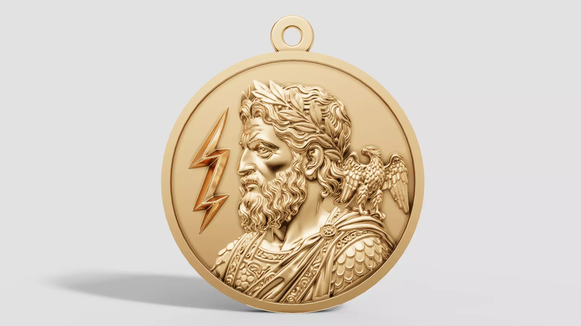 Zeus Greek God Thunderbolt Medal Pendant - Dije Medalla Zeus 3D print model