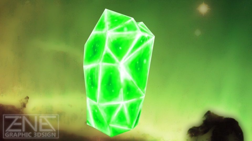Game-Ready Green Monolith Crystal Rock Low-poly 3D model_3