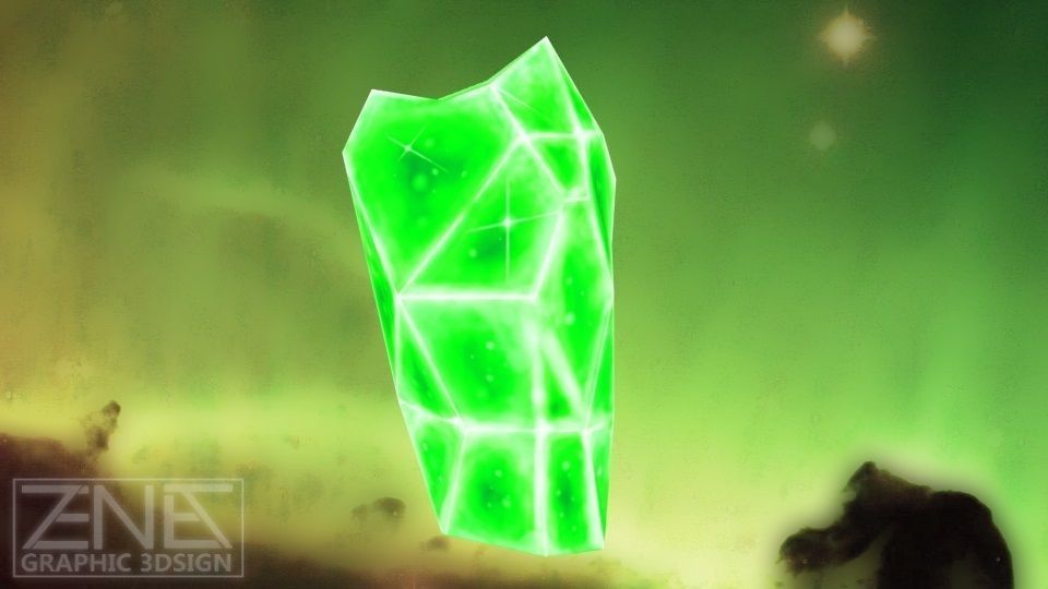 Game-Ready Green Monolith Crystal Rock Low-poly 3D model_5