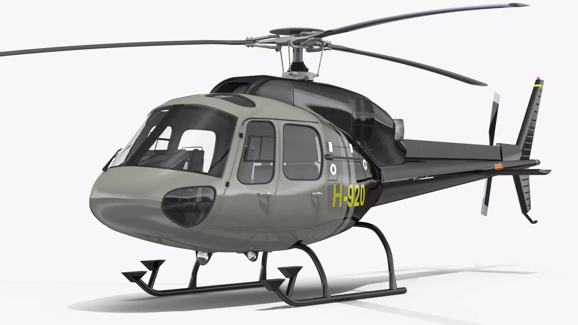 Private Helicopter Eurocopter AS355E Rigged 3D model