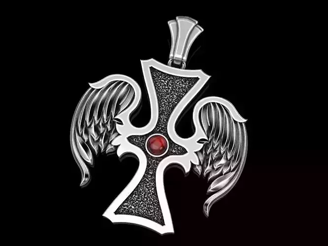 Cross wings pendant