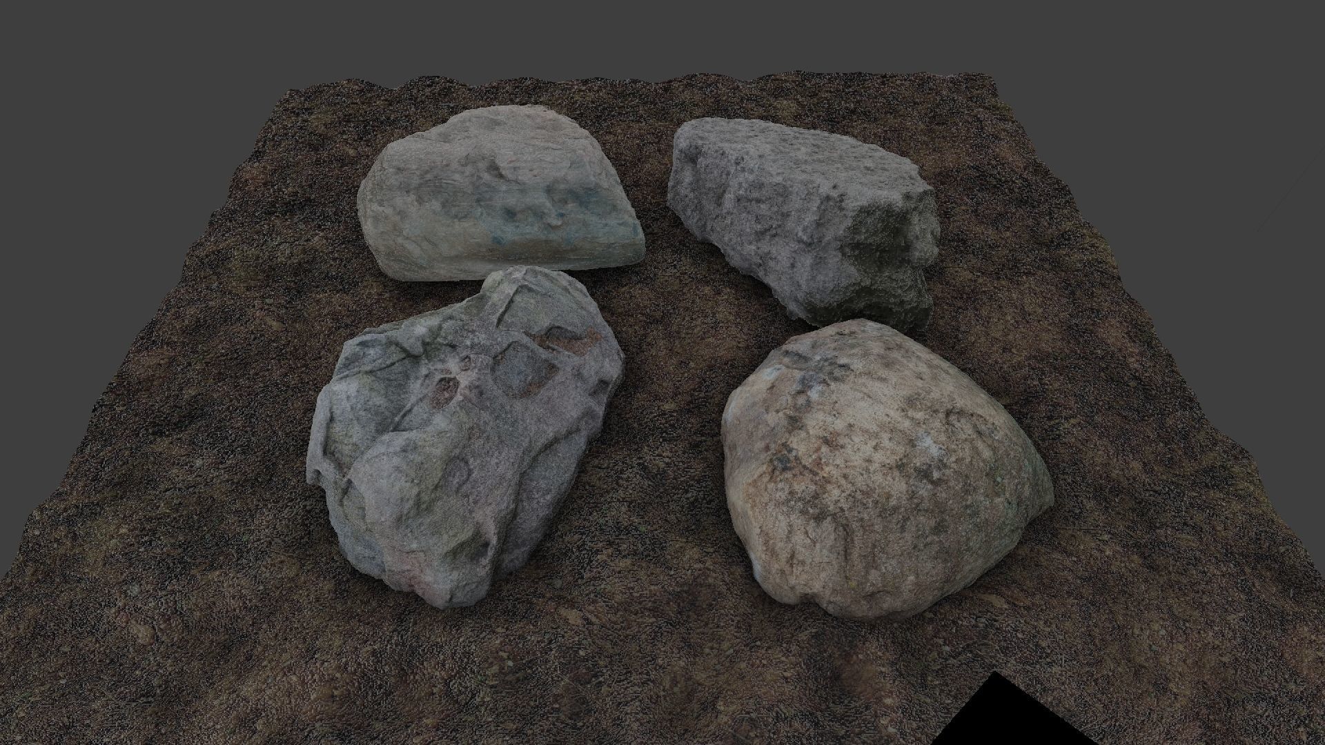 Photo-Realistic Boulders 4-Pack A Low-poly 3D model_8