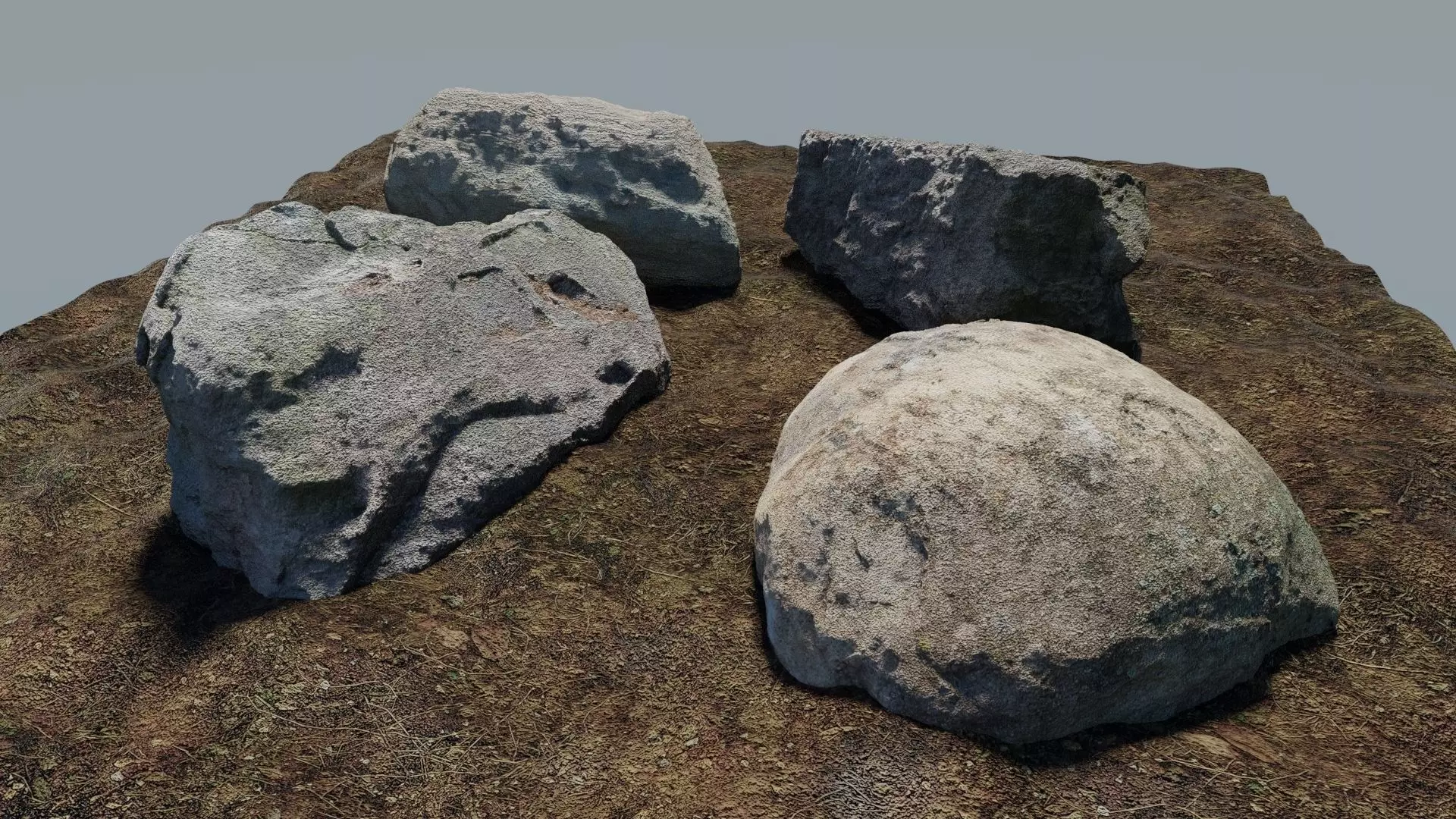 Photo-Realistic Boulders 4-Pack A Low-poly 3D model_0