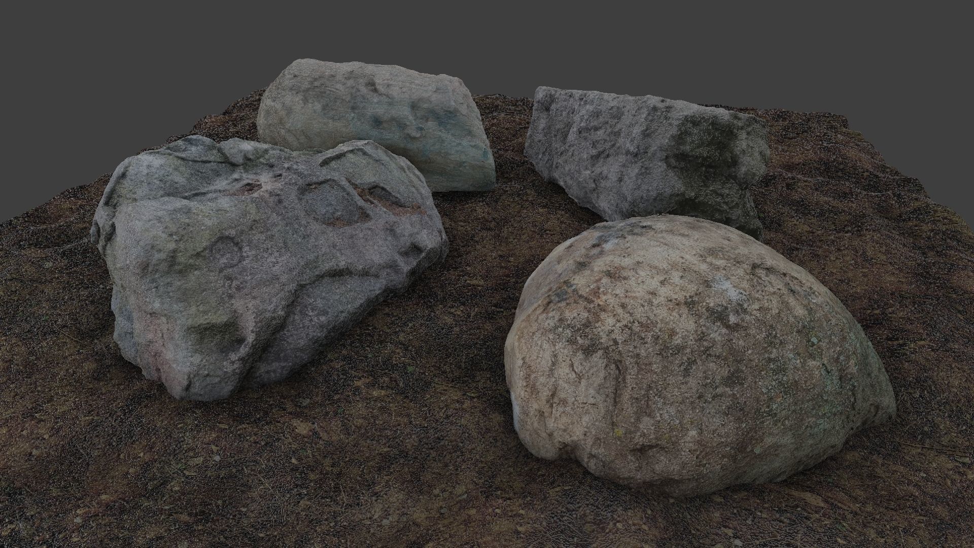 Photo-Realistic Boulders 4-Pack A Low-poly 3D model_4
