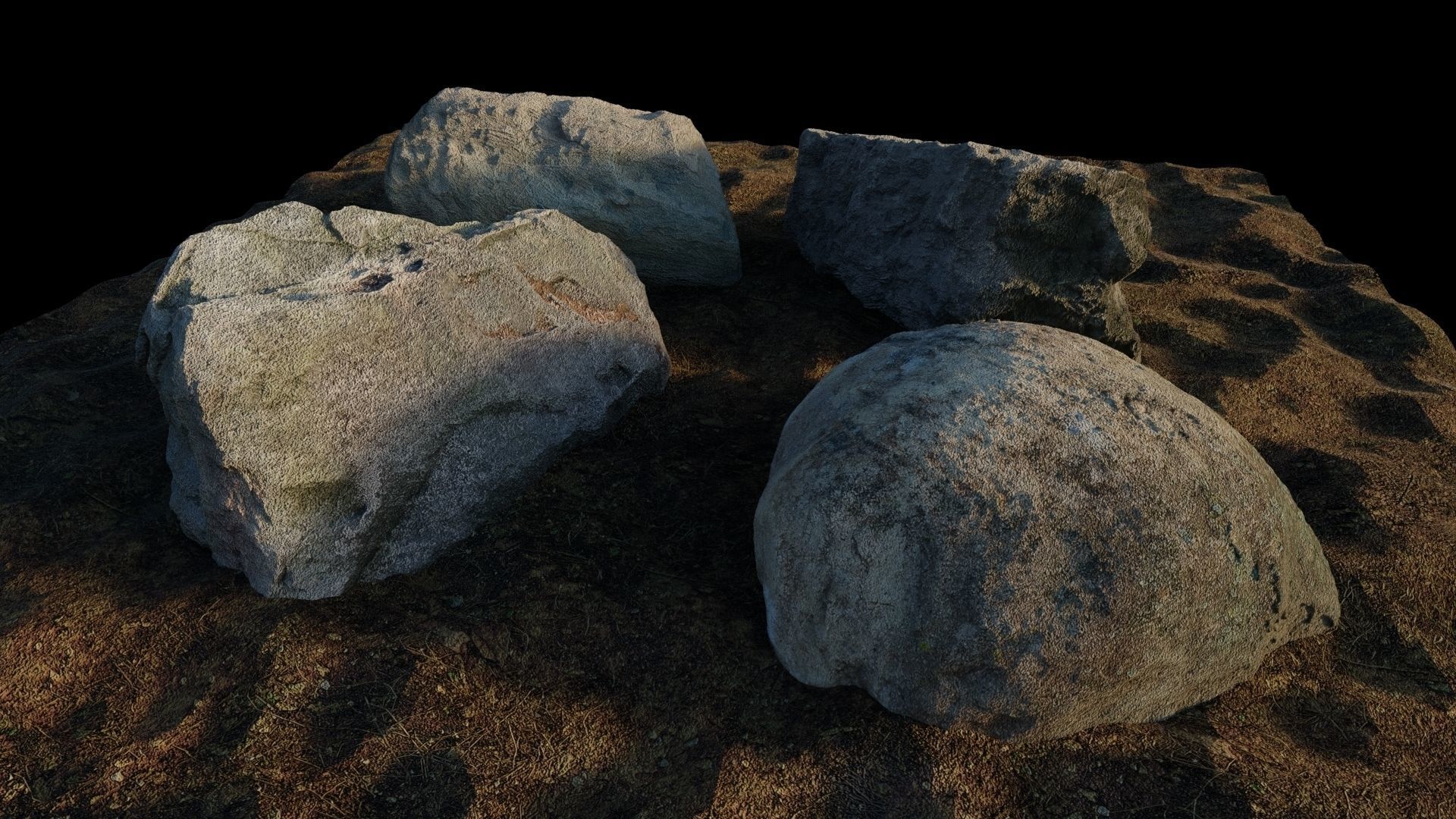 Photo-Realistic Boulders 4-Pack A Low-poly 3D model_1