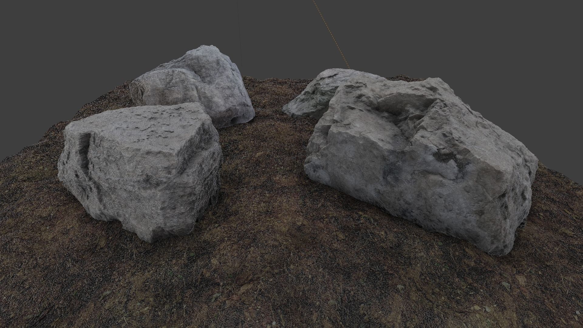 Photo-Realistic Boulders 4-Pack B Low-poly 3D model_3