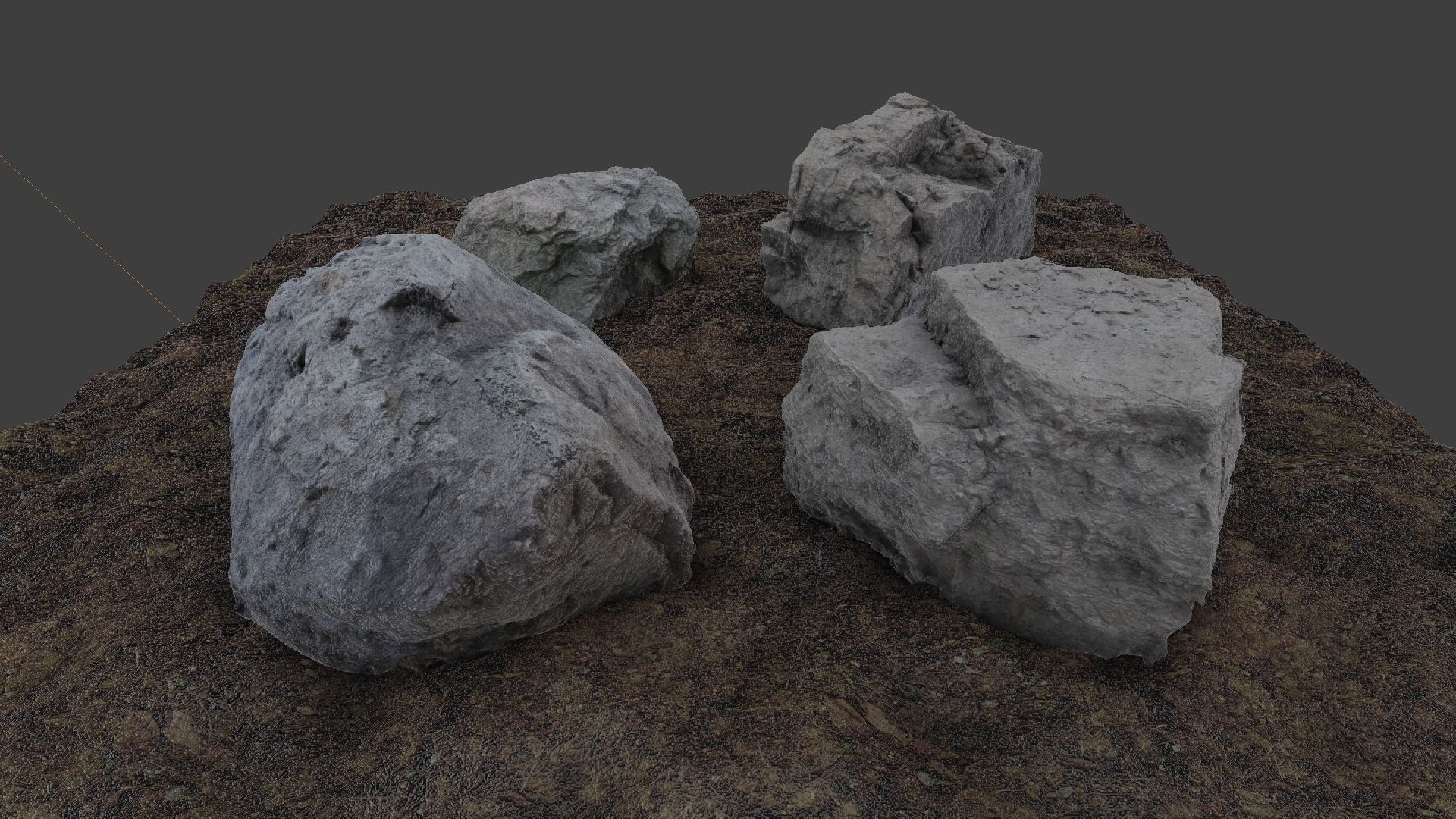 Photo-Realistic Boulders 4-Pack B Low-poly 3D model_4