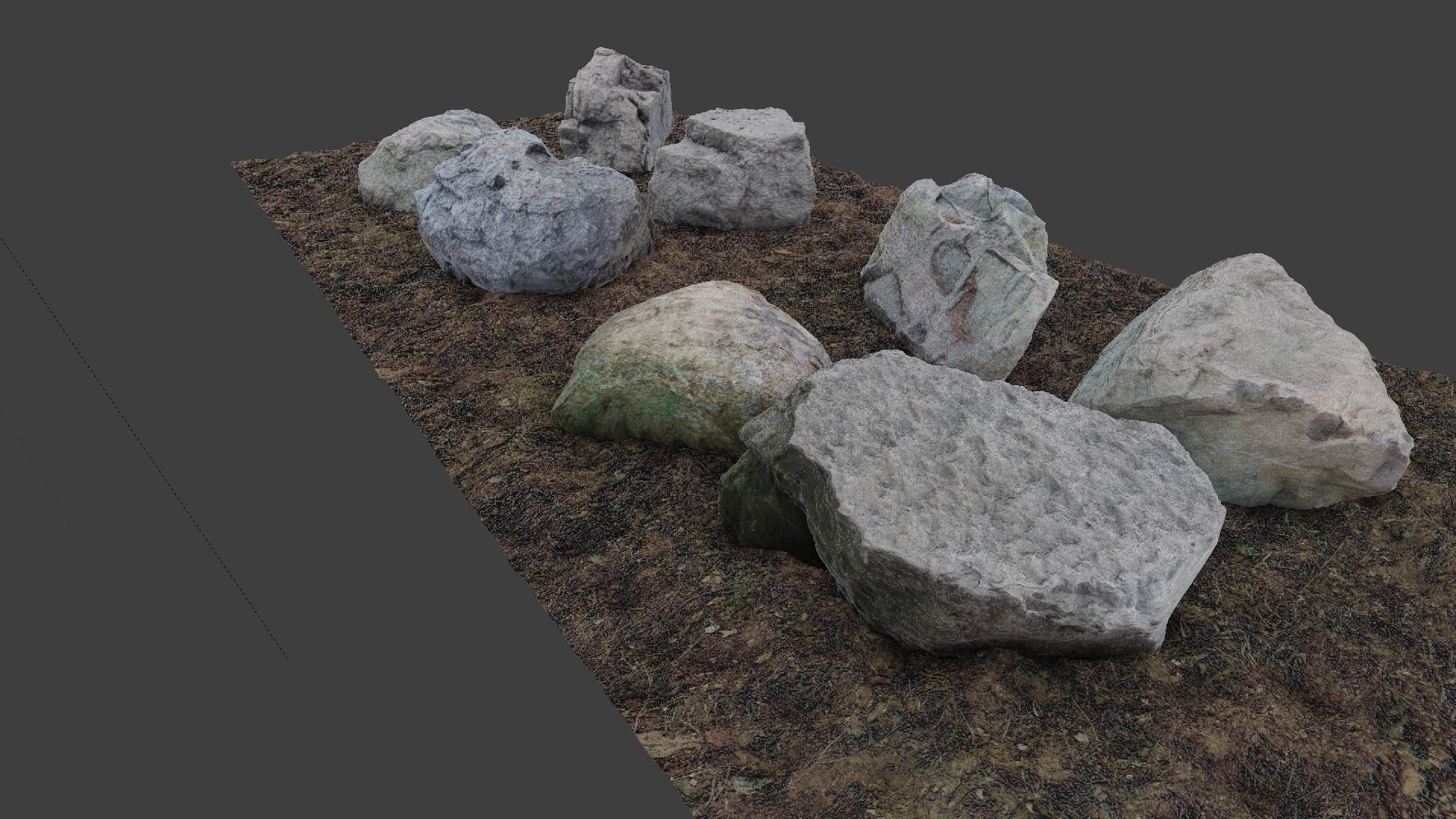 Photo-Realistic Boulders Set of 8 Low-poly 3D model_5