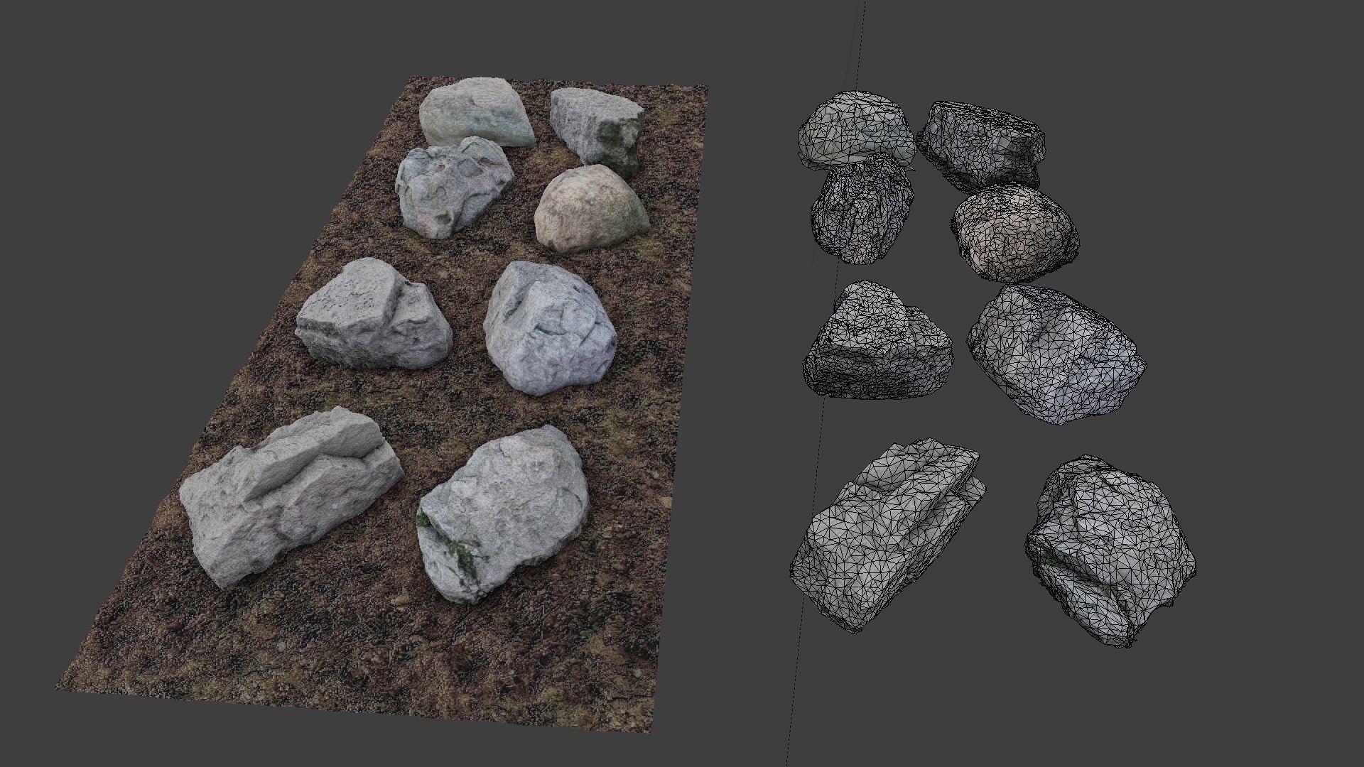 Photo-Realistic Boulders Set of 8 Low-poly 3D model_8