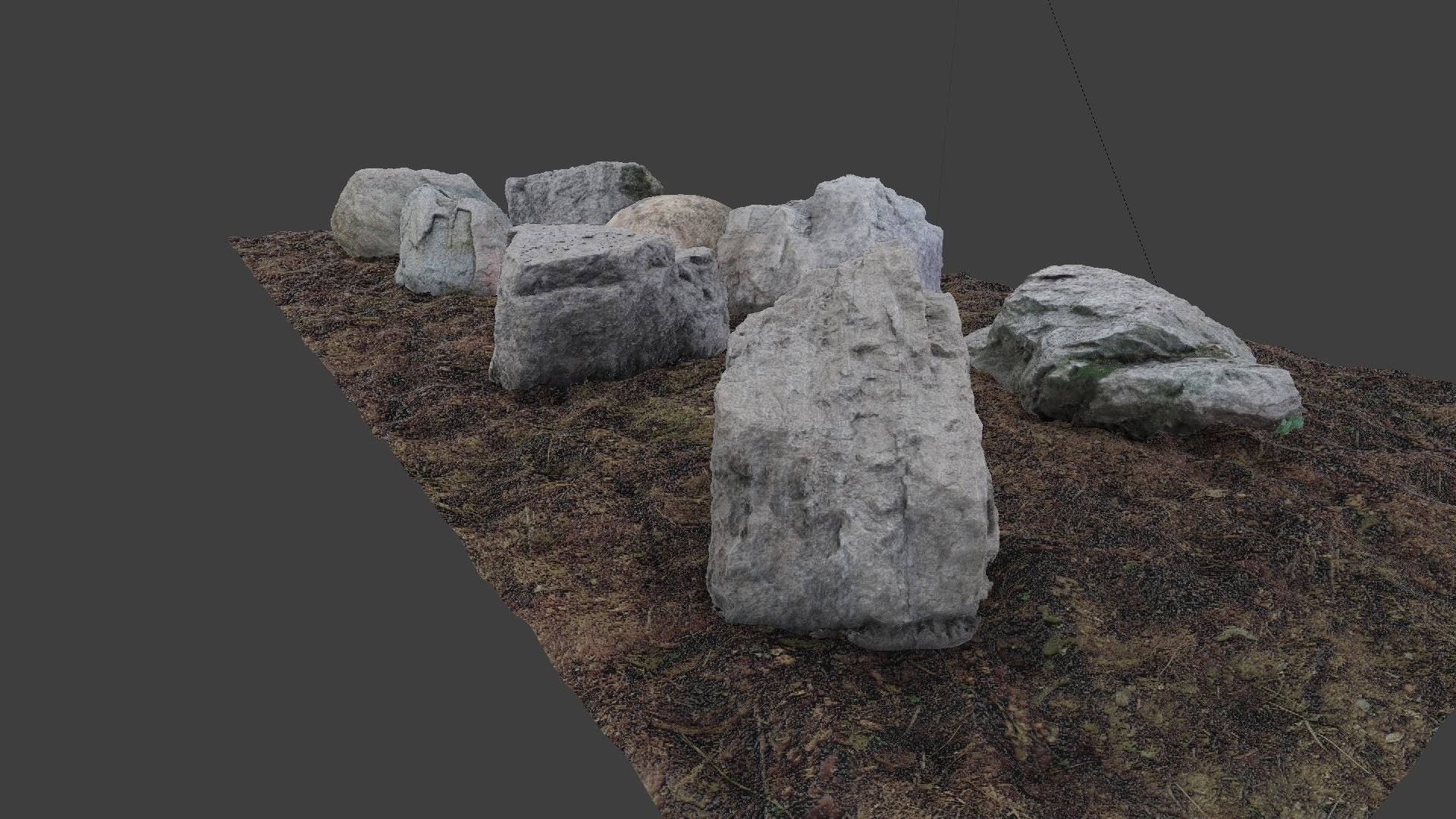 Photo-Realistic Boulders Set of 8 Low-poly 3D model_3