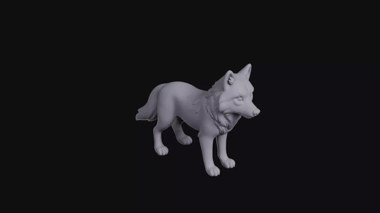 Standing Wolf 3D print model