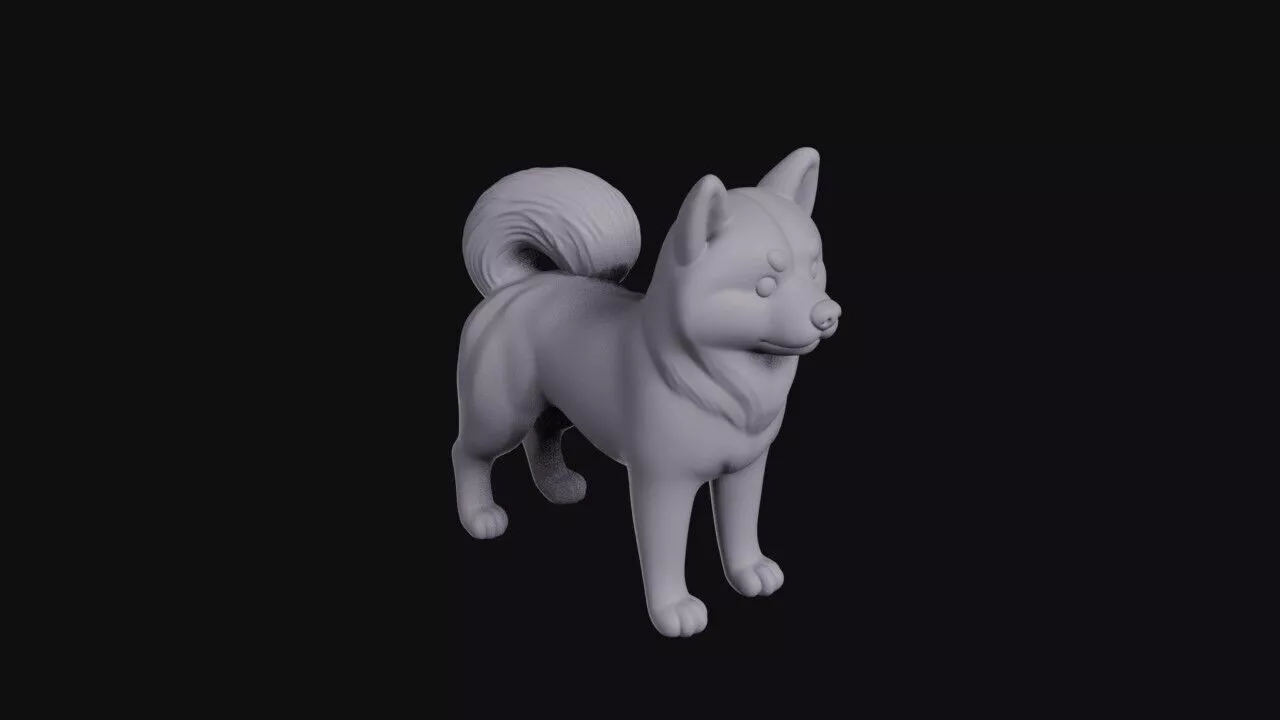Standing Dog 3D print model