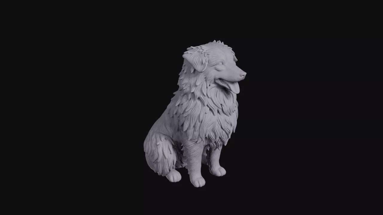 Sitting Dog 3D print model