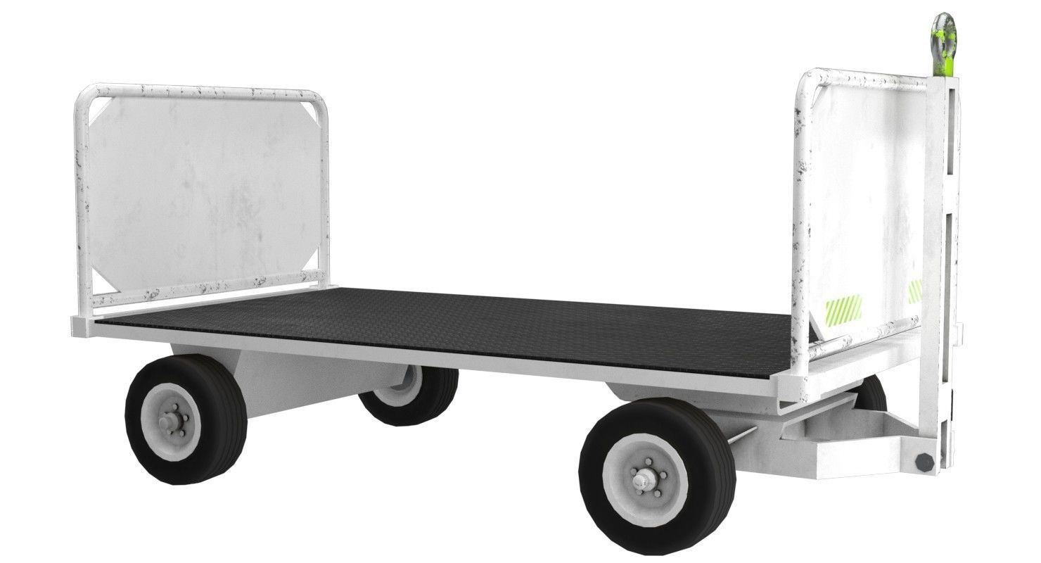 Baggage Cart 1 Lowpoly Low-poly 3D model_1
