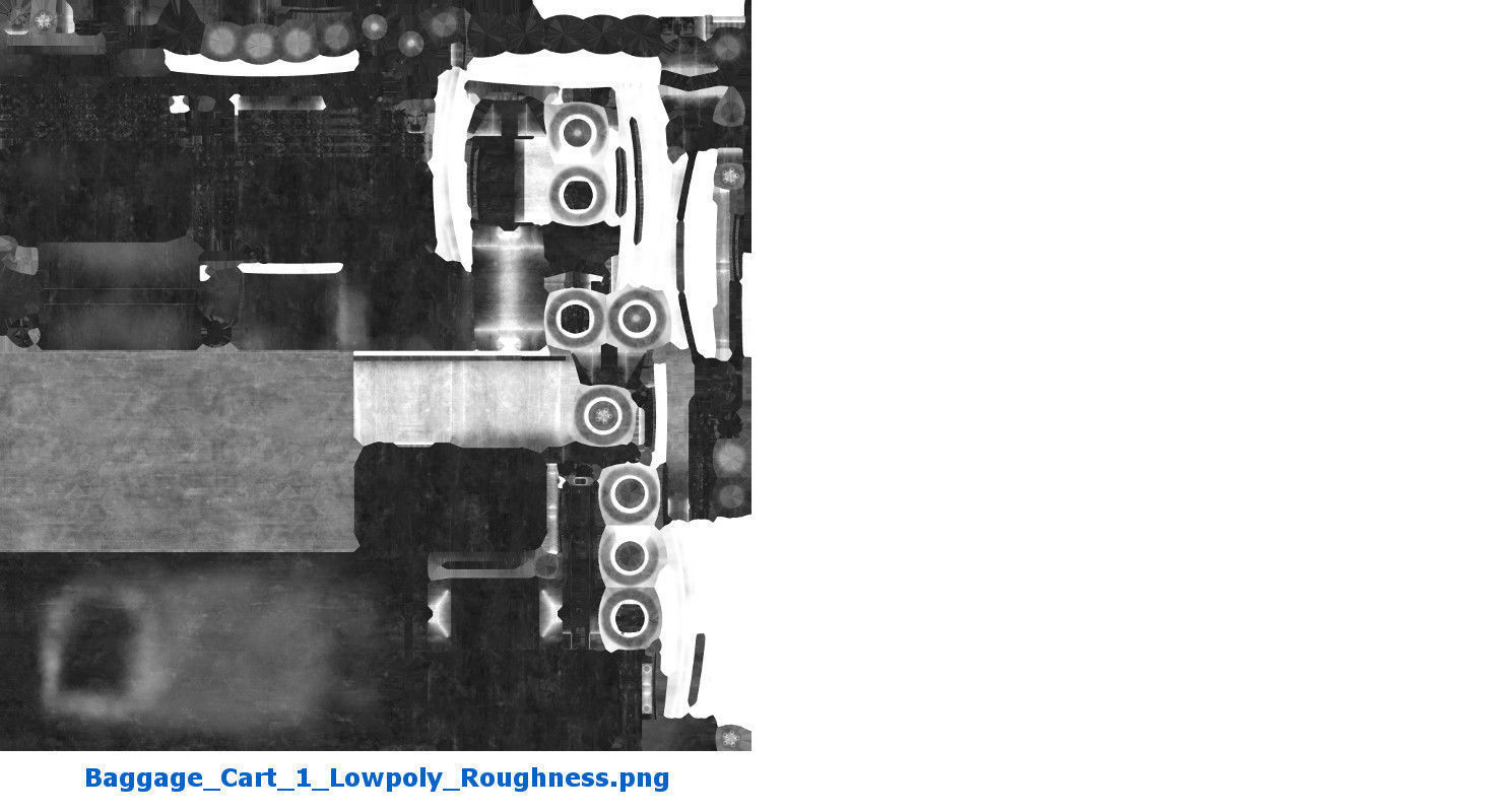 Baggage Cart 1 Lowpoly Low-poly 3D model_9