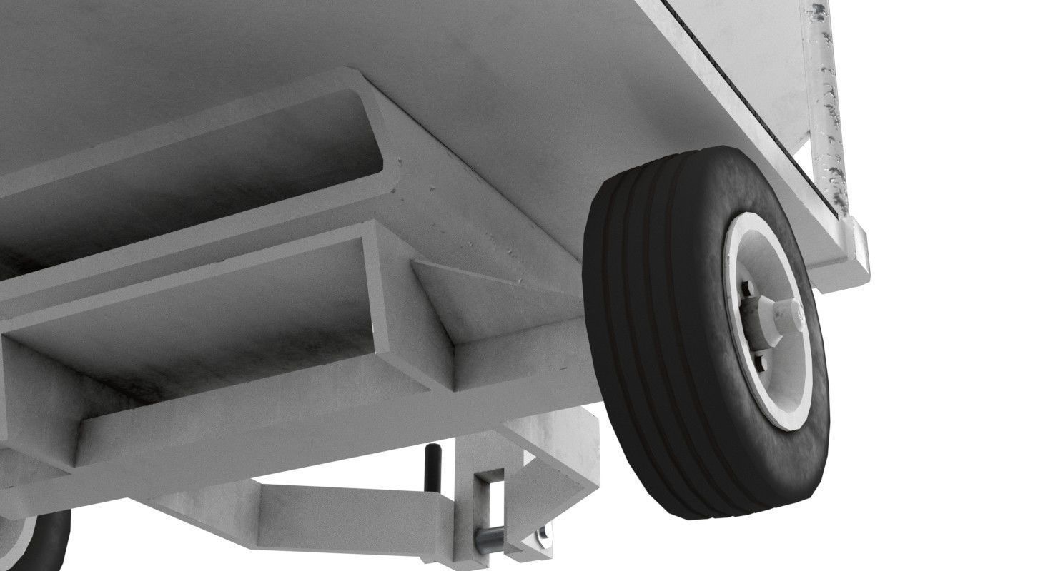 Baggage Cart 1 Lowpoly Low-poly 3D model_5