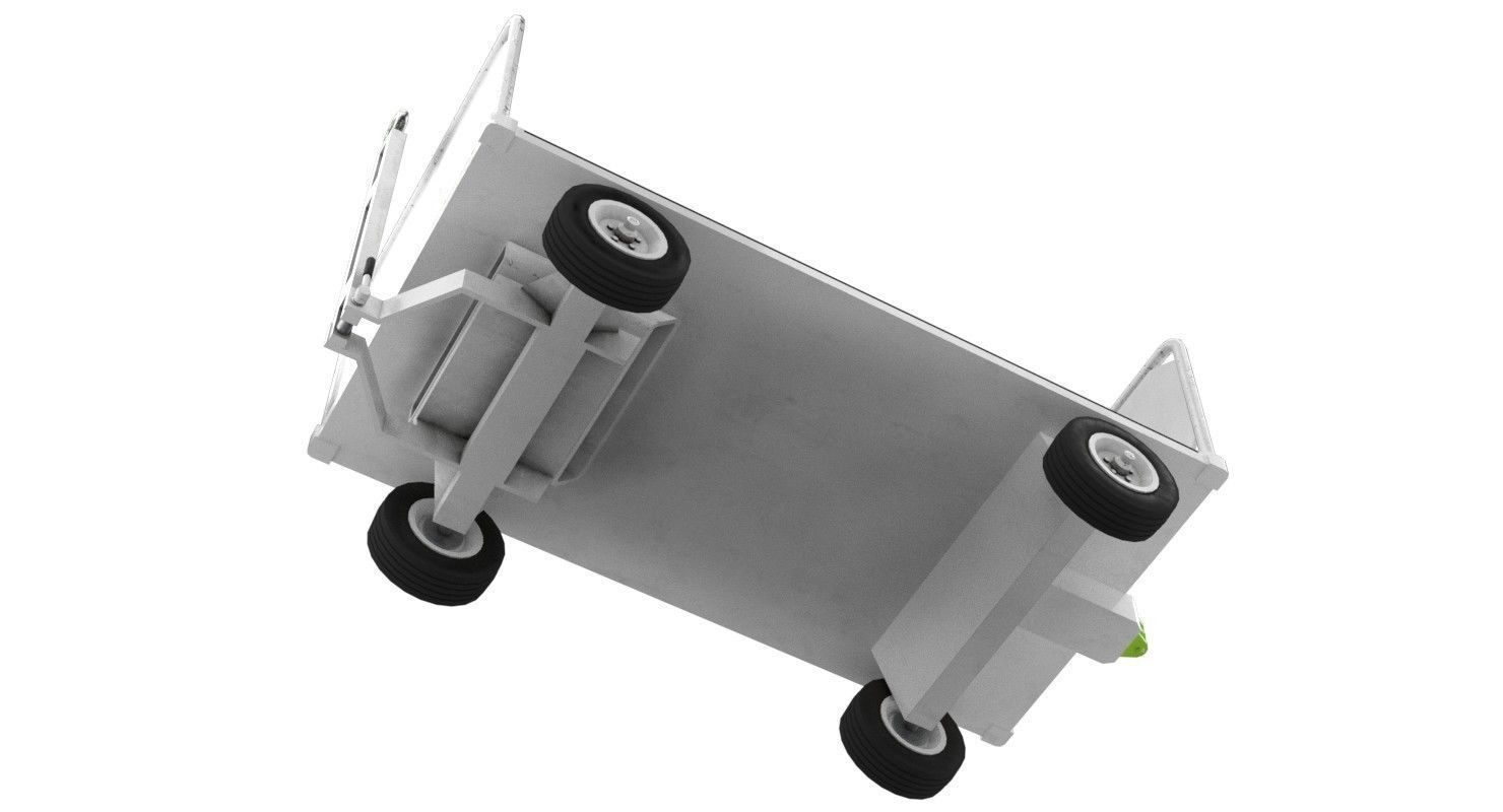 Baggage Cart 1 Lowpoly Low-poly 3D model_3
